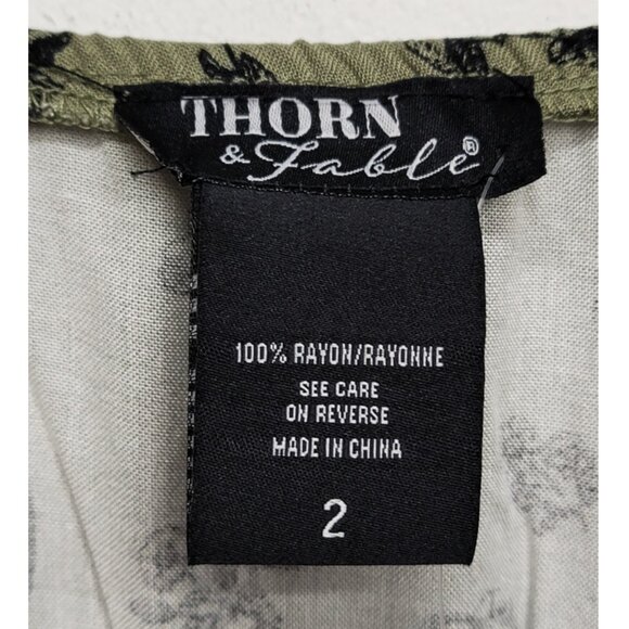 NWT Hot Topic 2 Thorn & Fable Green Mushroom Frog Tea Midaxi Dress 2X 18 20 - Picture 8 of 10